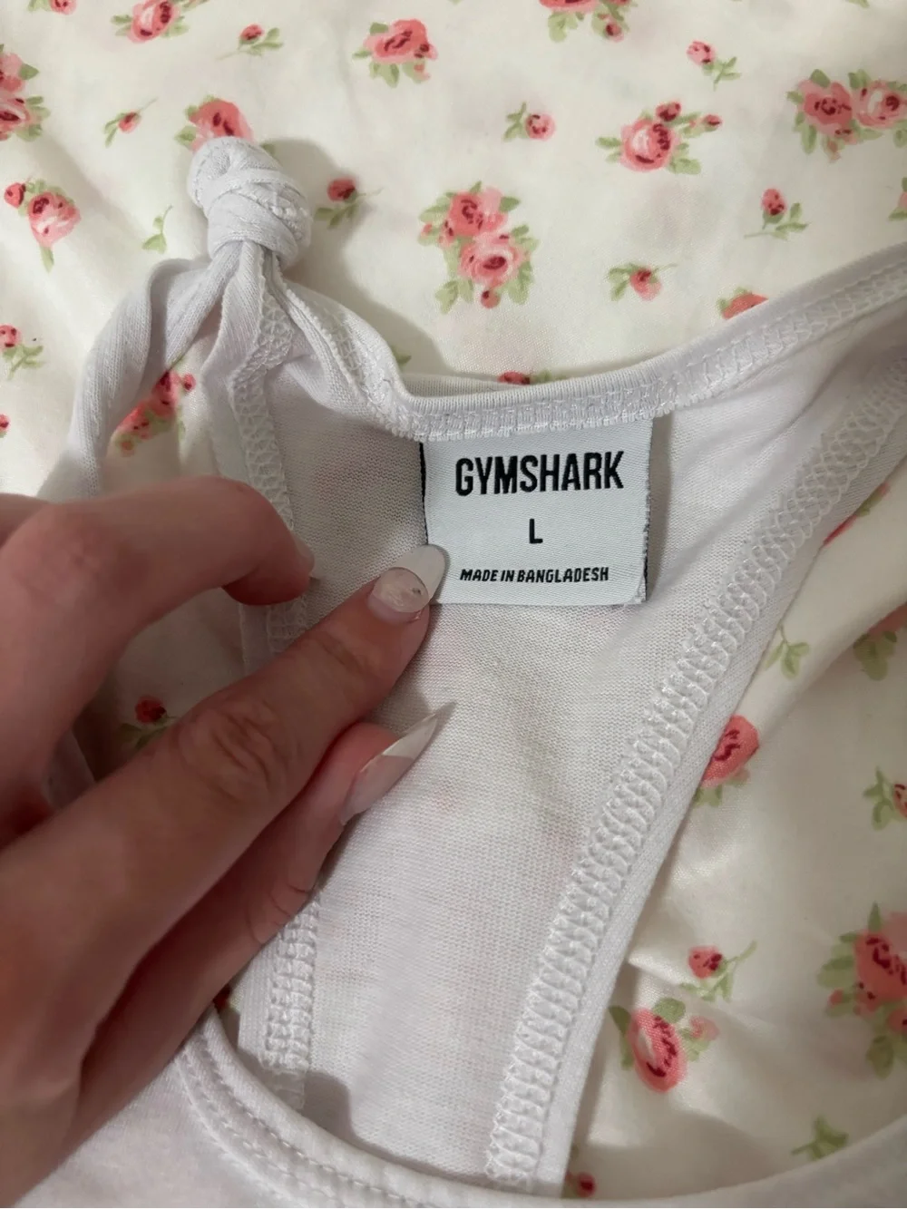 Gymshark White Racerback Tank with Black Lifting Club Logo